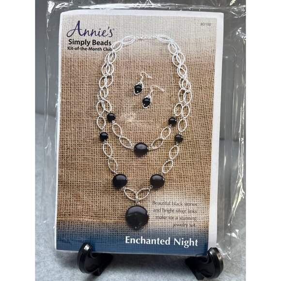 Annies Simply Beads Jewelry Kit Enchanted Night with Black Stones & Silver Links - Picture 5 of 5